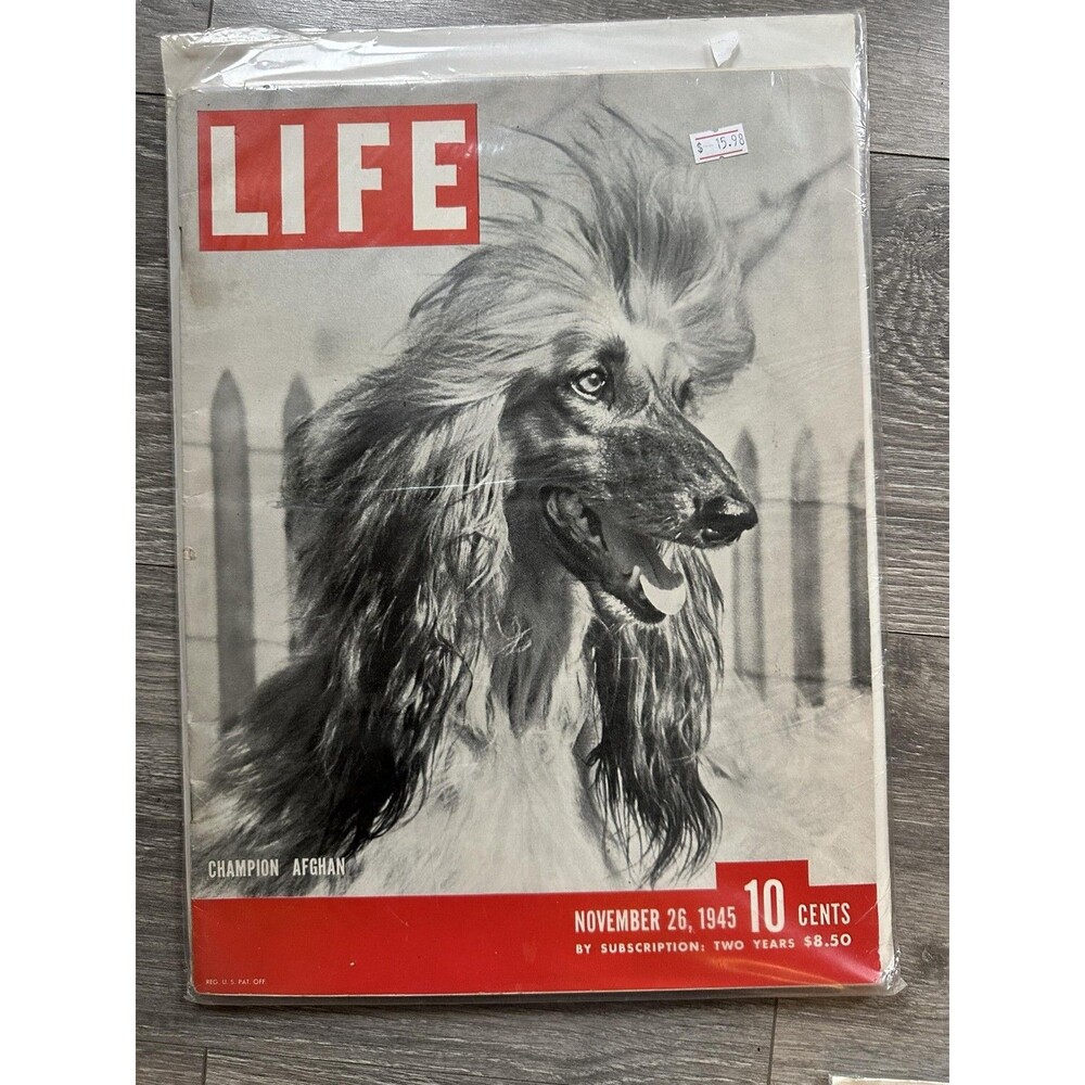 Life November 26 1945 Magazine Afghan Hound Dogs Illustrated Softcover